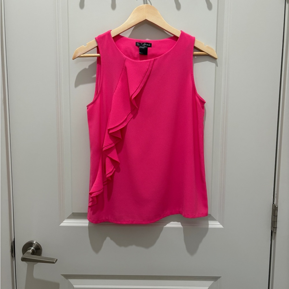 Pink Ruffle Sleeveless Top